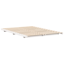 vidaXL Földi ágykeret Fehér 160 x 210 cm Tömör fenyőfa (873113) ágy és ágykellék