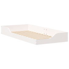 vidaXL Földi ágykeret Fehér 90 x 210 cm Fa (873404) ágy és ágykellék