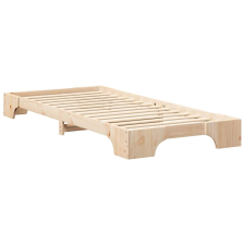 vidaXL Földi ágykeret tárolóval Barna 100 x 210 cm faszínű (872896) ágy és ágykellék
