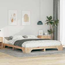 vidaXL Földi ágykeret tárolóval Barna 160 x 210 cm faszínű ágy és ágykellék