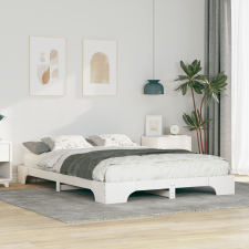 vidaXL Földi ágykeret tárolóval Fehér 140 x 210 cm faszínű ágy és ágykellék