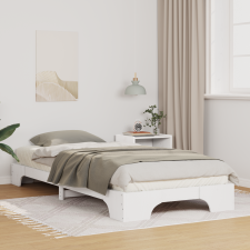 vidaXL Földi ágykeret tárolóval Fehér 80 x 210 cm faszínű ágy és ágykellék