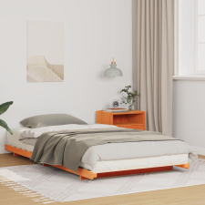 vidaXL Földi ágykeret Viaszbarna 80 x 210 cm Tömör fenyőfa ágy és ágykellék