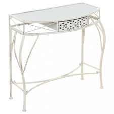 vidaXL Francia stílusú fehér fém kisasztal 82 x 39 x 76 cm bútor