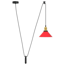 vidaXL függesztéklámpa magassága állítható E27 fényes piros Ø22 cm fém (4103449) világítás