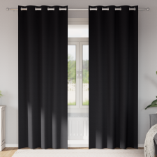 vidaXL Függönyök függönyökkel 2 pcs Fekete 245 x 140 cm Poliészter lakástextília