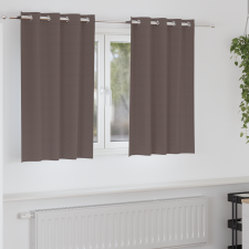 vidaXL Függönyök függönyökkel 2 pcs sötétbarna 140 x 140 cm Poliészter lakástextília