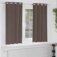 vidaXL Függönyök függönyökkel 2 pcs sötétbarna 175 x 140 cm Poliészter lakástextília