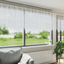 vidaXL Függönyök függönyökkel Fehér 1200 x 80 cm Poliészter lakástextília
