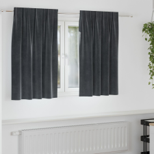vidaXL Függönyök Sötét szürke Poliészter 140 x 140 cm Függönyök lakástextília