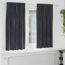 vidaXL Függönyök Sötét szürke Poliészter 140 x 175 cm Függönyök lakástextília
