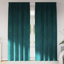 vidaXL Függönyök Sötét Zöld Poliészter 140 x 225 cm Dekoratív Betétek lakástextília