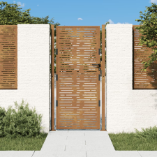 vidaXL fűmintás corten acél kerti kapu 105 x 205 cm kerti bútor