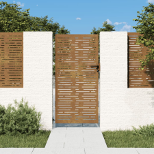 vidaXL fűmintás corten acél kerti kapu 85 x 175 cm kerti bútor