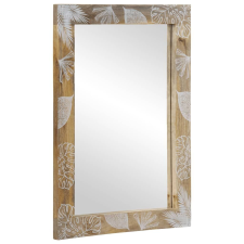 vidaXL fürdőszoba tükör 50x3x70 cm tömörfa mangó szürke fürdőszoba bútor