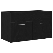 vidaXL Fürdőszobai Mosdókagyló Szekrény Fekete Tölgy 90x38,5x46 cm Műanyag (862530) fürdőszoba bútor