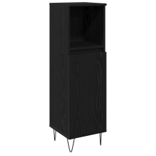 vidaXL Fürdőszobai szekrény Fekete tölgy 30x30x100 cm Mérnöki fa (862885) fürdőszoba bútor