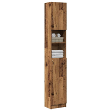 vidaXL Fürdőszobaszekrény régi fa 32x25,5x190 cm gépelt fa fürdőszoba bútor