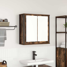 vidaXL Füstölt tölgy fürdőszoba fali szekrény tükörrel 60x21x60 cm fürdőszoba bútor