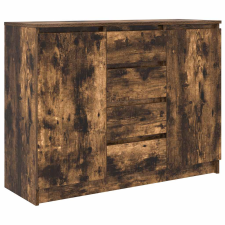 vidaXL füstölt tölgy szerelt fa tálalószekrény fiókos 100,5x35x76 cm (3328448) bútor