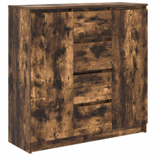 vidaXL füstölt tölgy szerelt fa tálalószekrény fiókos 100,5x35x98,5 cm (3328457) bútor