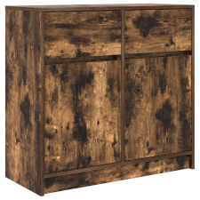 vidaXL füstölt tölgy szerelt fa tálalószekrény fiókos 80x34x76 cm (861539) bútor