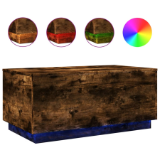 vidaXL füstölt tölgyszínű dohányzóasztal LED-lámpákkal 90x50x40 cm (839879) bútor