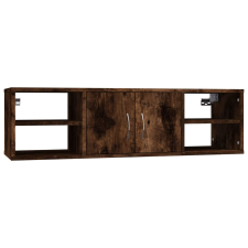 vidaXL füstölt tölgyszínű szerelt fa fali polc 102x30x29 cm (826363) bútor