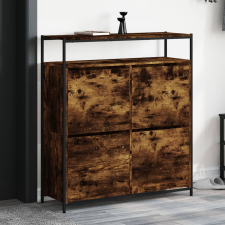 vidaXL Füstös tölgy cipőszekrény 4 kihajtható fiókkal 100x34x112 cm bútor