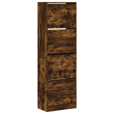 vidaXL füstös tölgy cipőszekrény 4 kihajtható fiókkal 60x34x187,5 cm (3214375) bútor