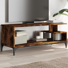 vidaXL füstös tölgy szerelt fa/porszórt acél TV-szekrény 102x40x41 cm bútor
