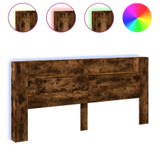 vidaXL füstös tölgy színű áthidalószekrény LED-ekkel 220x16,5x103,5 cm (839277) ágy és ágykellék