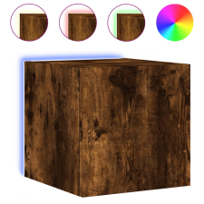 vidaXL füstös tölgy színű fali TV-szekrény LED-ekkel 30,5x35x30 cm (837226) bútor