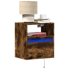 vidaXL füstös tölgy színű fali TV-szekrény LED-ekkel 41x31x45 cm bútor