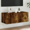 vidaXL füstös tölgy színű fali TV-szekrény LED-ekkel 80x35x31 cm