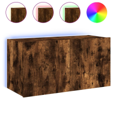 vidaXL füstös tölgy színű fali TV-szekrény LED-ekkel 80x35x41 cm (837320) bútor