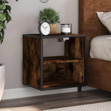vidaXL füstös tölgy színű falra szerelhető éjjeliszekrény 40x31x39,5cm bútor