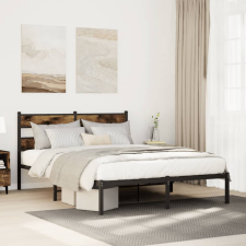 vidaXL füstös tölgy színű fém ágykeret matrac nélkül 160 x 200 cm ágy és ágykellék