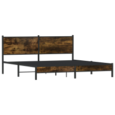 vidaXL füstös tölgy színű fém ágykeret matrac nélkül 180 x 200 cm (3301377) ágy és ágykellék