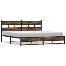 vidaXL füstös tölgy színű fém ágykeret matrac nélkül 183 x 213 cm (3308487) ágy és ágykellék