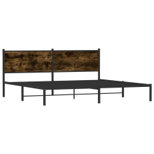 vidaXL füstös tölgy színű fém ágykeret matrac nélkül 200 x 200 cm (3301350) ágy és ágykellék