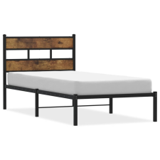 vidaXL füstös tölgy színű fém ágykeret matrac nélkül 80 x 200 cm (4017044) ágy és ágykellék