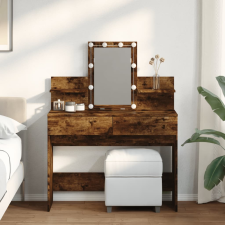 vidaXL füstös tölgy színű fésülködőasztal LED-del 100 x 40 x 130 cm bútor