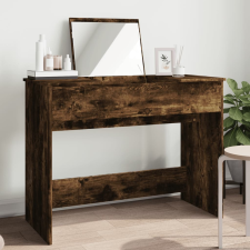 vidaXL füstös tölgy színű fésülködőasztal tükörrel 100x45x76 cm bútor