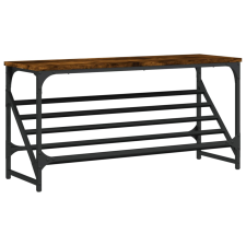 vidaXL füstös tölgy színű műfa cipőtartó 90x30x45 cm (833420) bútor