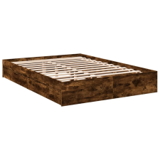 vidaXL füstös tölgy színű szerelt fa ágykeret fiókokkal 160 x 200 cm ágy és ágykellék