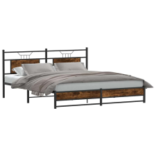 vidaXL füstös tölgy színű szerelt fa ágykeret matrac nélkül 160x200 cm ágy és ágykellék