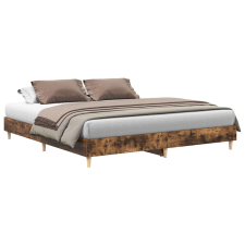 vidaXL füstös tölgy színű szerelt fa ágykeret matrac nélkül 180x200 cm (3329025) ágy és ágykellék