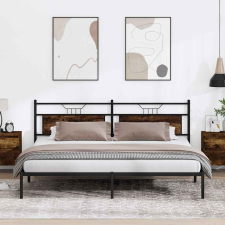 vidaXL füstös tölgy színű szerelt fa ágykeret matrac nélkül 200x200 cm ágy és ágykellék