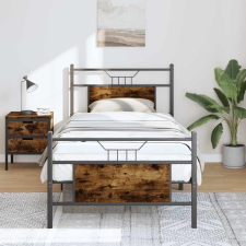 vidaXL füstös tölgy színű szerelt fa ágykeret matrac nélkül 90x190 cm ágy és ágykellék
